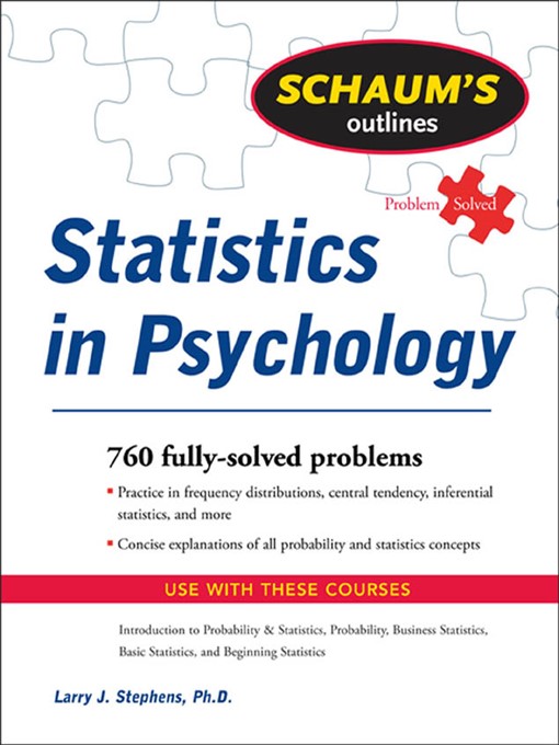 Title details for Schaum's Outline of Statistics in Psychology by Larry J. Stephens - Available